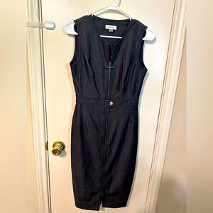 Calvin Klein Charcoal Zip-Front Dress